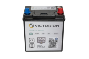 Victorion 30ah 12v sodium ion battery from front view high resolution
